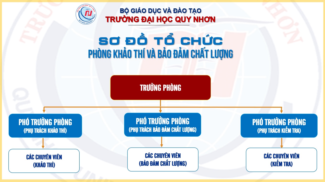 Sơ đồ tổ chức Phòng Khảo thí và Bảo đảm chất lượng QNU